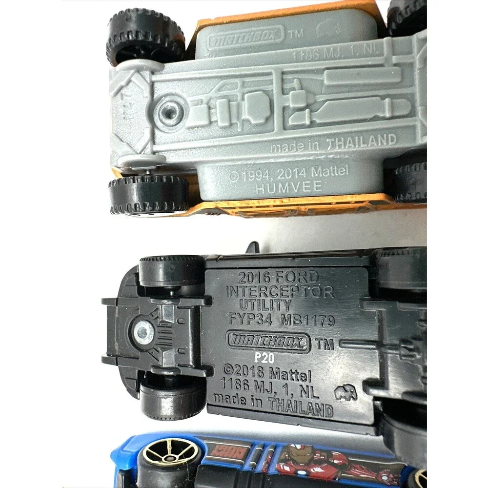 Lot of 3 Hot Wheels Diecast Humvee,Police SUV, Iron Man Gov'ner Made In Thailand